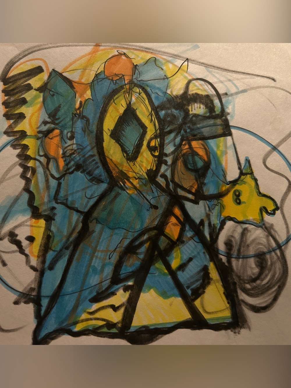 Abstract Double Sided Art without picture frame ORIGINAL